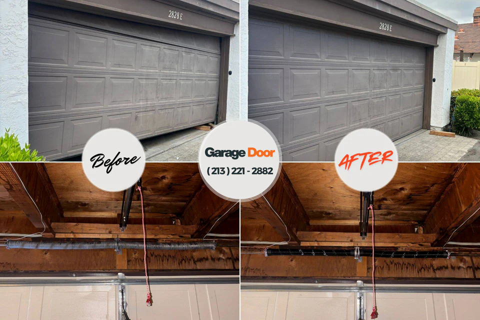 Before and after: garage door repair Hardinsburg, KY